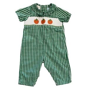 Southern Sunshine • Smocked Pumpkin Longall - 9 mo